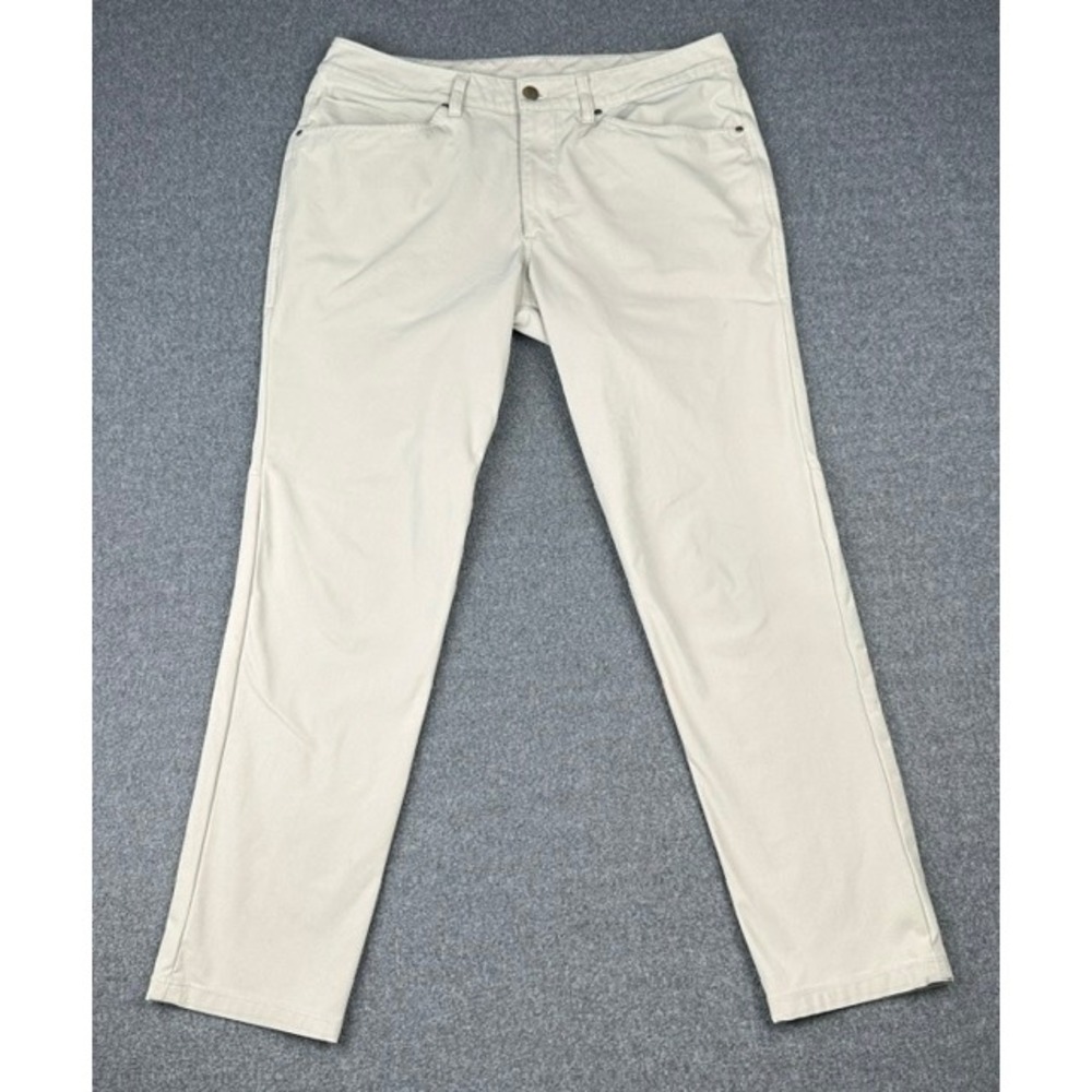 Lululemon Mens ABC Pants Tan Khaki Technical Performance Trousers 32x27.5